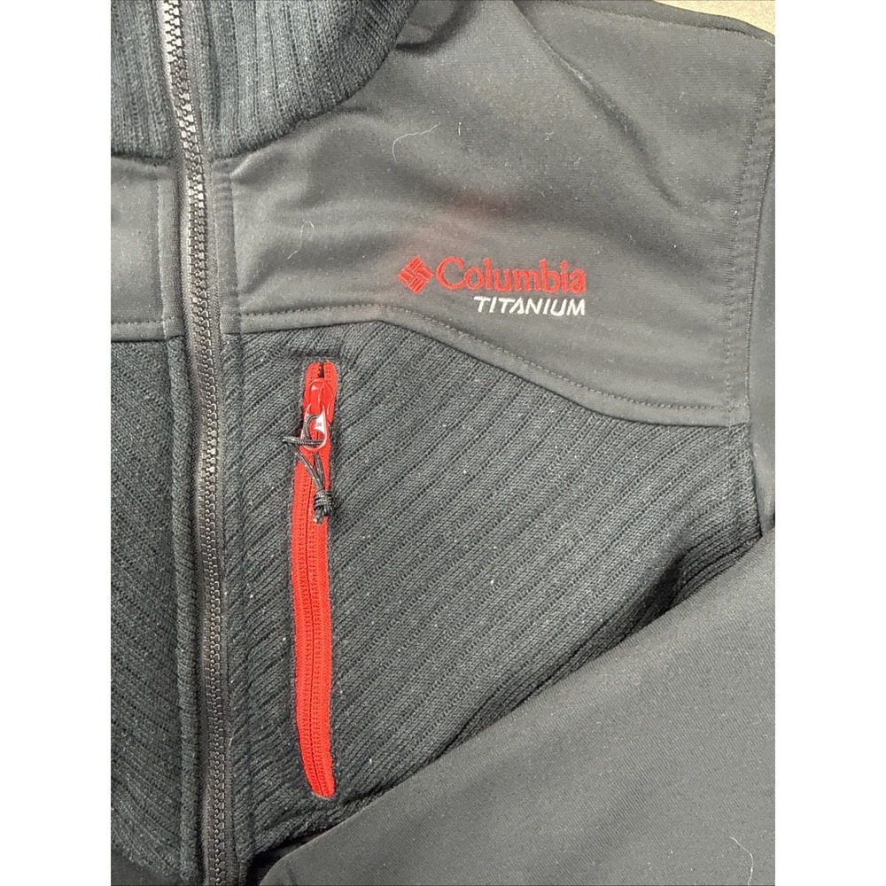 Columbia Titanium Jacket Mens Med Black/Red Fleece Full Zip Interchange Coat EUC - Picture 2 of 16
